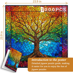 PICKFORU stained glass puzzle thick cardboard pieces for durable, dust-free handling.