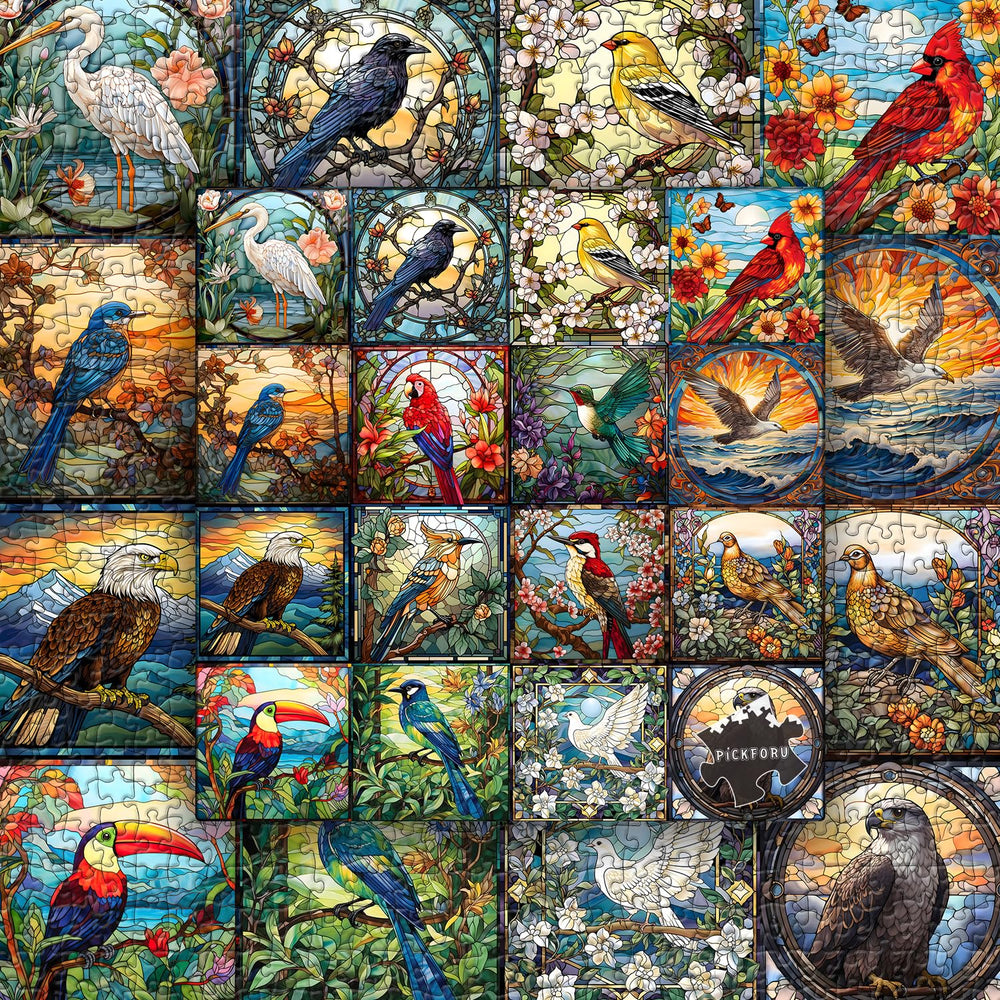 PICKFORU vintage-art puzzle evokes nostalgia with a reference poster included.