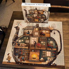 PICKFORU Teapot Library Puzzle back with ABC letters simplifies assembly.