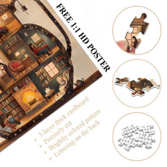 PICKFORU Teapot Library Puzzle two-story bookshelf scene sparks imaginative setup.