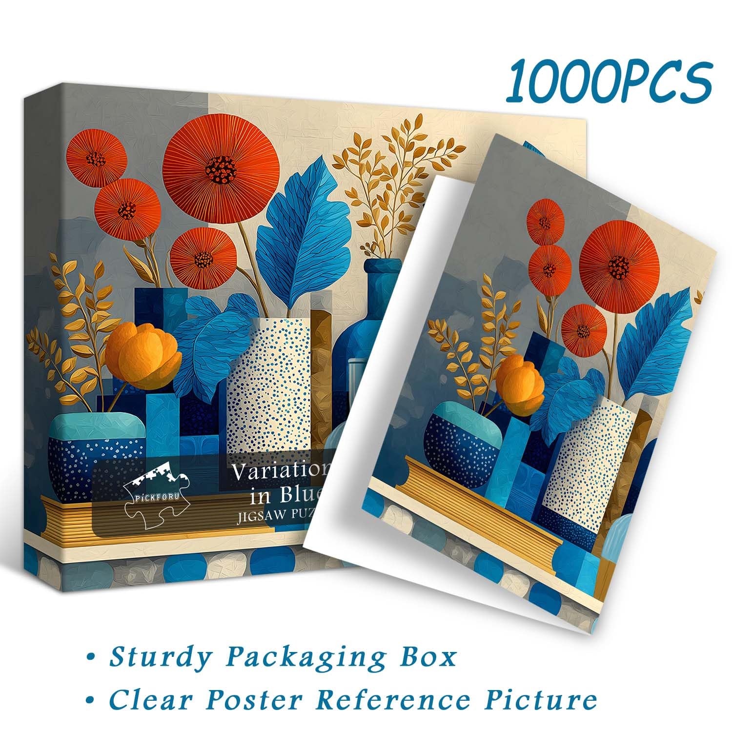 PICKFORU thick cardboard puzzle surface feels sturdy and durable.