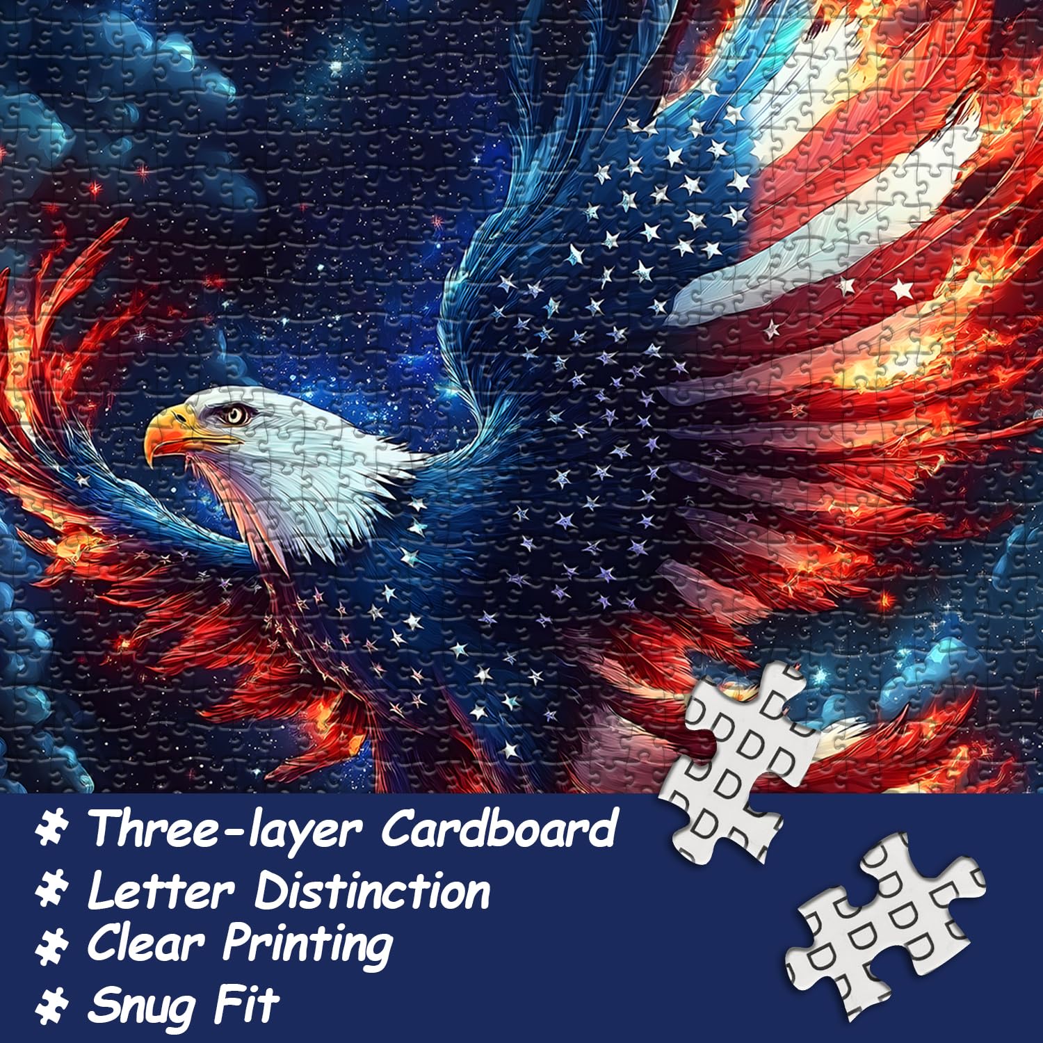 PickForU US Flag Eagle Puzzle stars detail for patriotic wall display