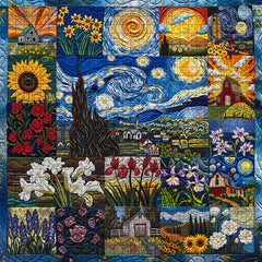 PICKFORU Van Gogh's Rhapsody floral Starry Night artwork inspires visual interest.