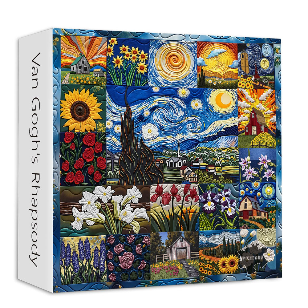 PICKFORU Van Gogh's Rhapsody puzzle box front enhances gifting appeal with sturdy packaging.