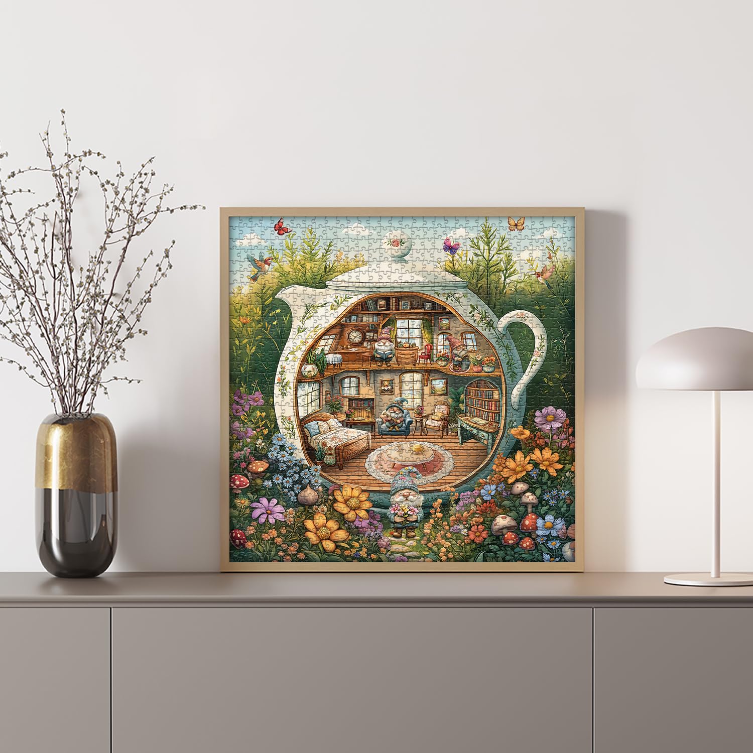 PICKFORU Wall Decor-ready Flower Puzzle adds artistic charm to any room.