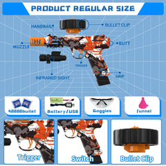 Upgraded gearbox in PICKMERA gel ball blaster during operation