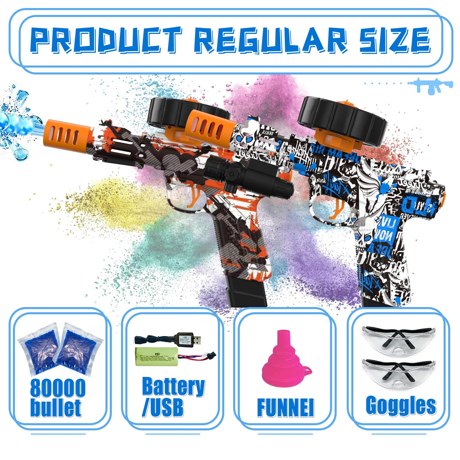 Water-activated target used with PICKMERA gel ball blaster