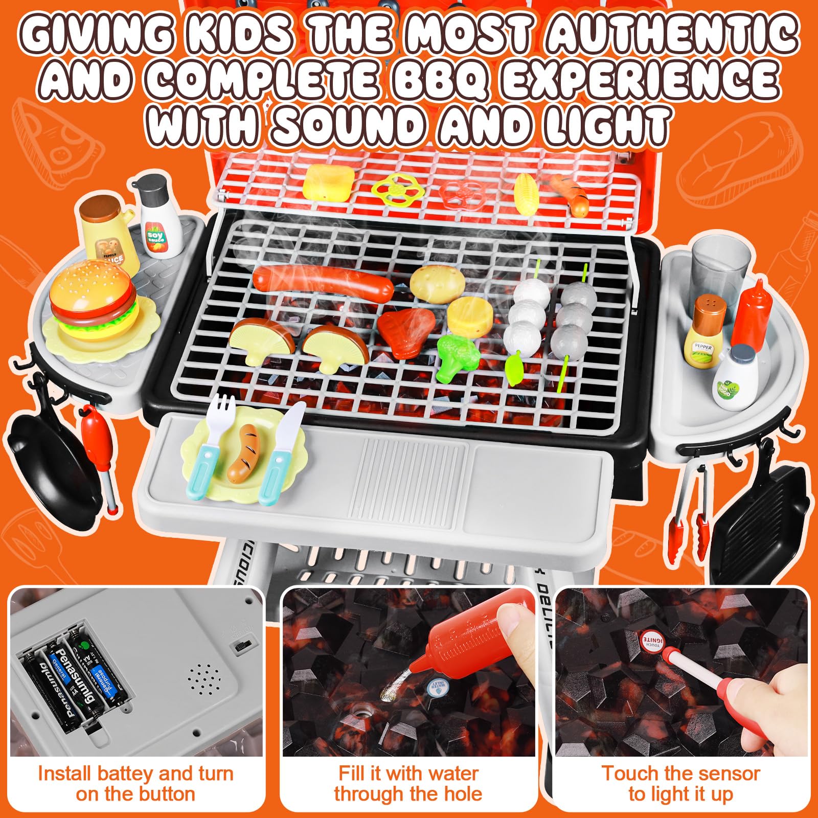 Pickuparts grill play foods stimulate creative pretend meals.