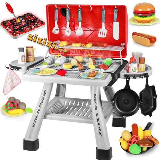Pickuparts kids bbq grill with smoke enables imaginative outdoor play.