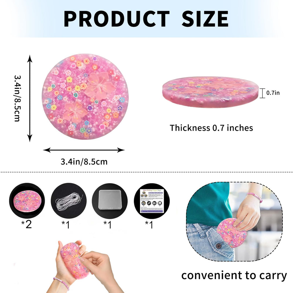 Picky Pads pink fidget toy supports anxiety management in public.