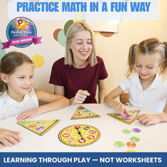Pidoko Kids Matheroni Pepperoni spinner supports fast, fun addition and subtraction challenges