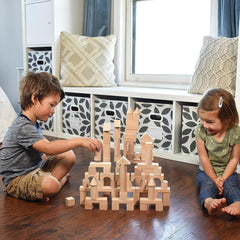 Pidoko Kids natural beech wood texture close up on blocks