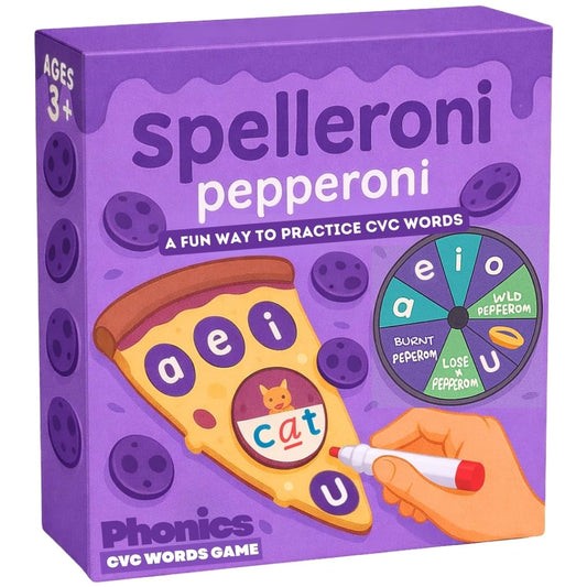 Pidoko Kids Spelleroni Pepperoni magnetic dial for hands-on CVC practice.
