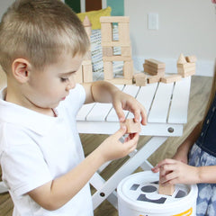 Pidoko Kids wooden blocks in a classroom setting for learning through play