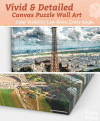 PieceRelax 366-piece canvas puzzle brings stylish wall art to apartments or offices.