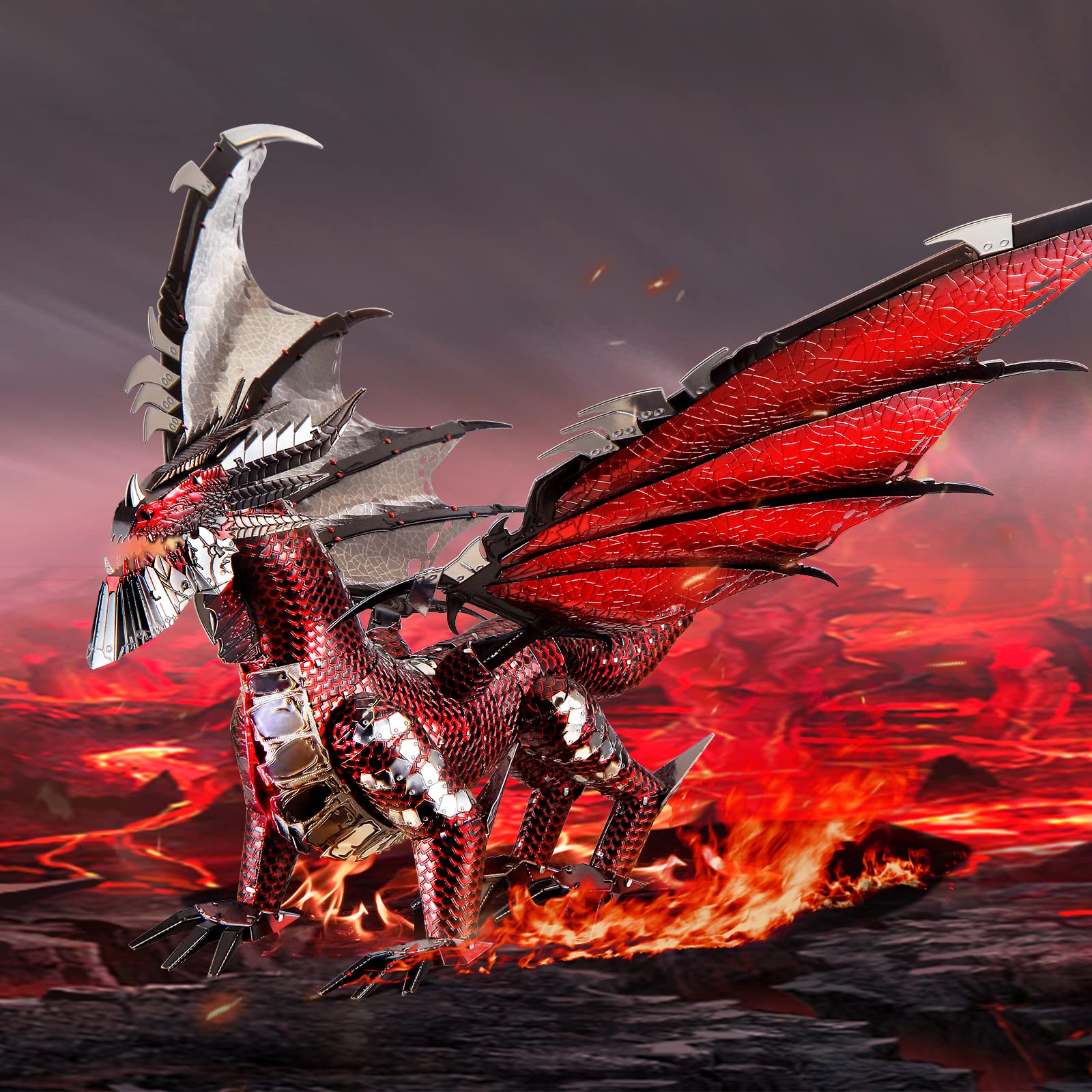 Piececool Black Dragon King family-time bonding via hands-on model.