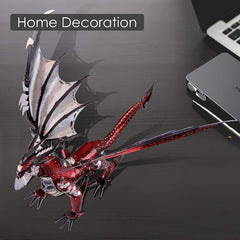 Piececool Black Dragon King stainless steel details for durable craftsmanship.