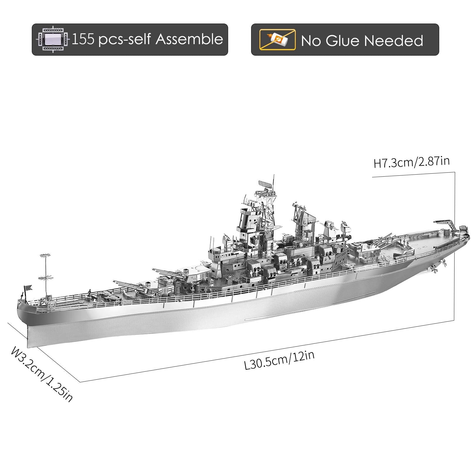 Piececool USS Missouri battleship instruction guide with clear steps