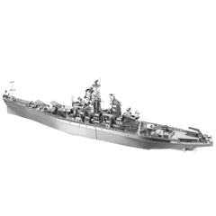 Piececool USS Missouri battleship surface finish shines under light