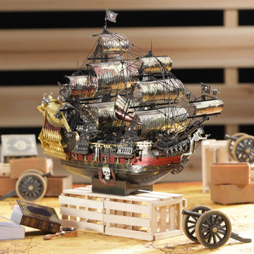 Piececool Queen Anne's Revenge instruction guide aiding accurate steps.