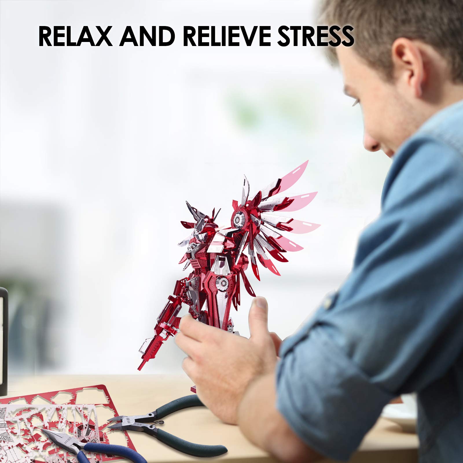 Piececool Thundering Wings on a desk—dynamic decorative art