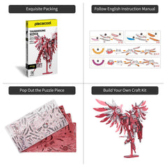 Piececool Thundering Wings stainless steel build—durable home display