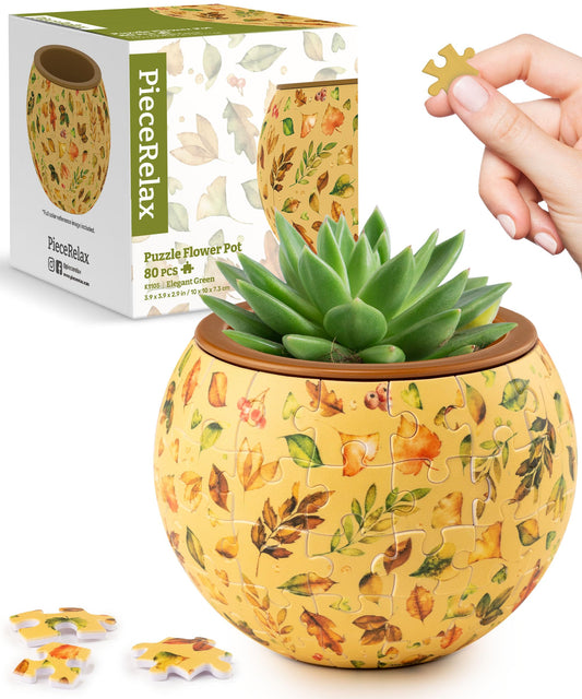 PieceRelax 3D puzzle planter with 80 pieces, assembled for indoor decor