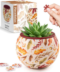 PieceRelax 3D Puzzle Planter dancing leaves in fall for indoor display