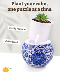 PieceRelax 3D puzzle planter dual-layer design for tidy watering and planting.