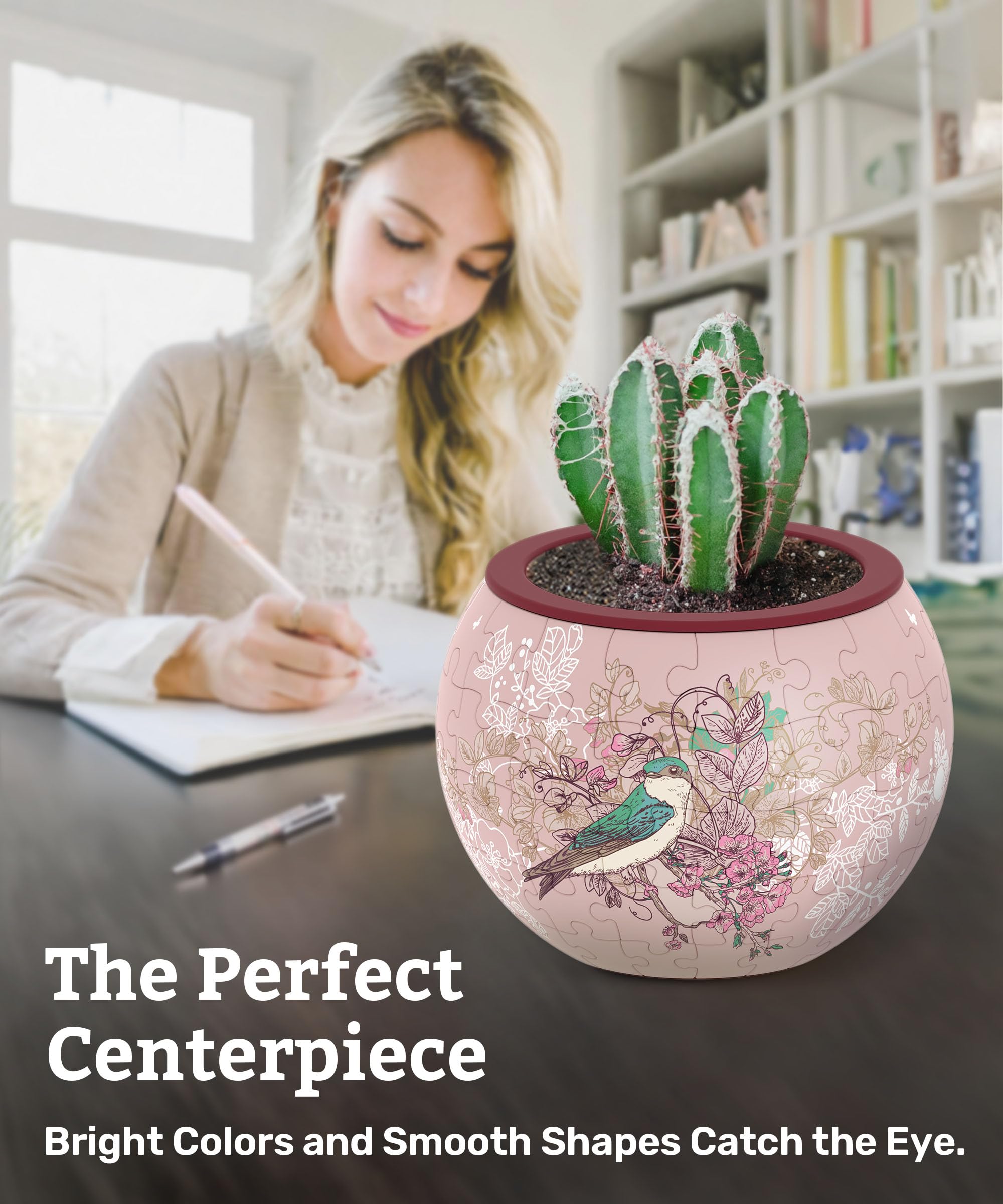 PieceRelax pattern closeup shows vibrant Danish folklore flowers on the planter