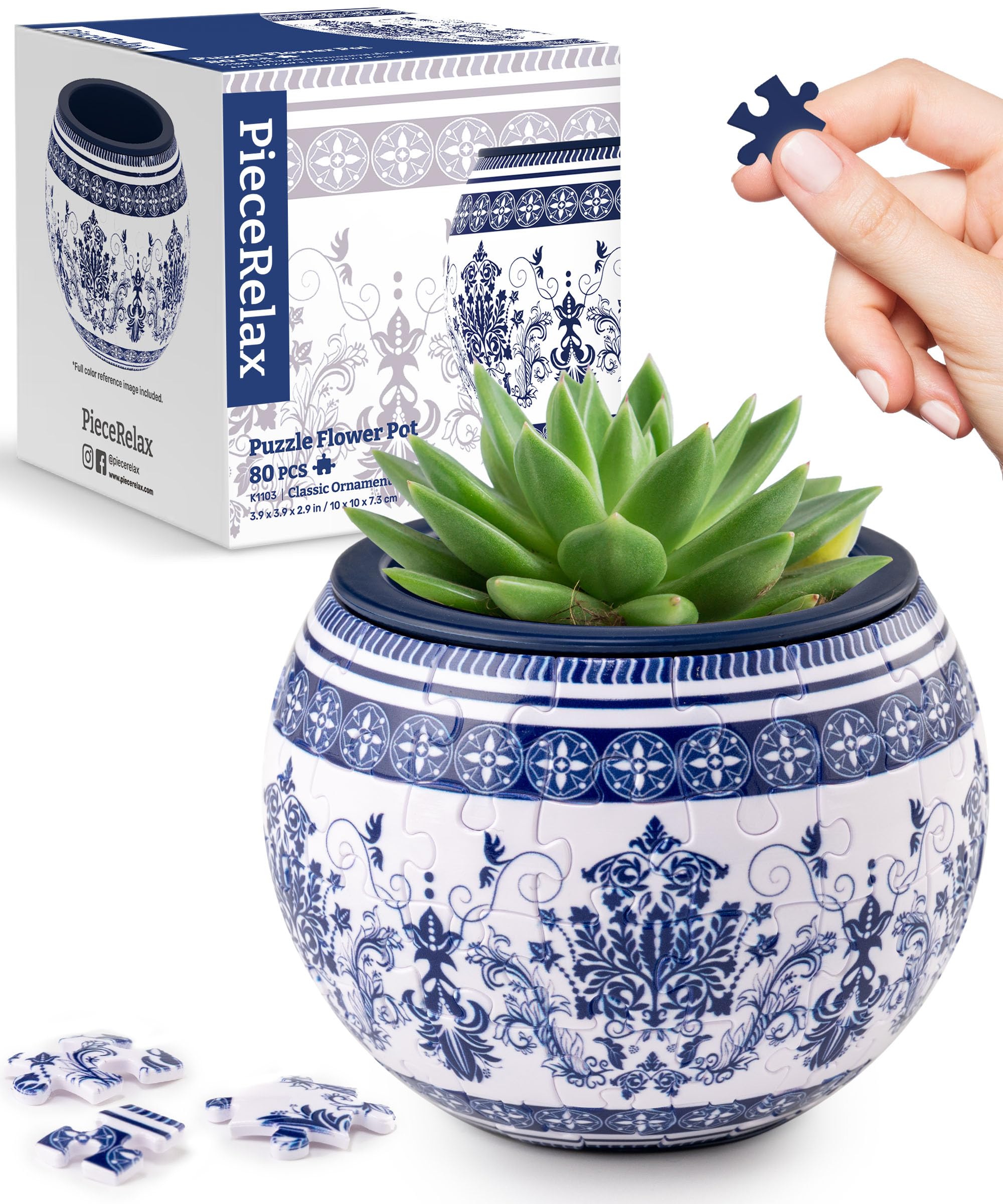 PieceRelax 3D puzzle planter creates a playful indoor focal point for greenery.