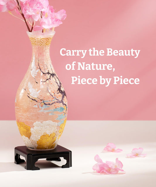 PieceRelax 3d-puzzle-vase with water cup and stand for stable floral displays