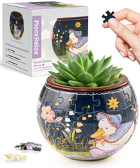 PieceRelax Dreamy Duck 3D puzzle planter displayed indoors as a unique decor piece.