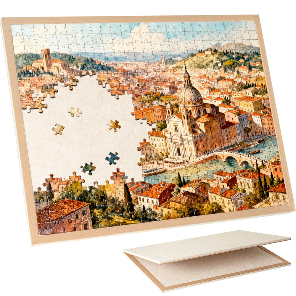Piecevana puzzle board unfolded for 1000-piece setup, sturdy and portable workspace.