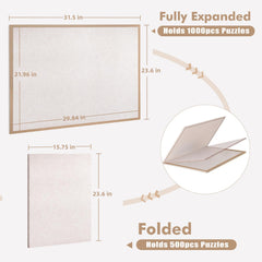Piecevana puzzle board folded to 15.7 x 24 inches, convenient storage.