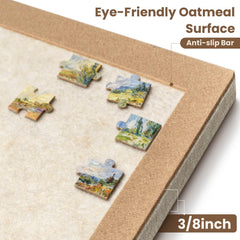 Piecevana portable puzzle board sits anywhere, light at 1.1 lbs.