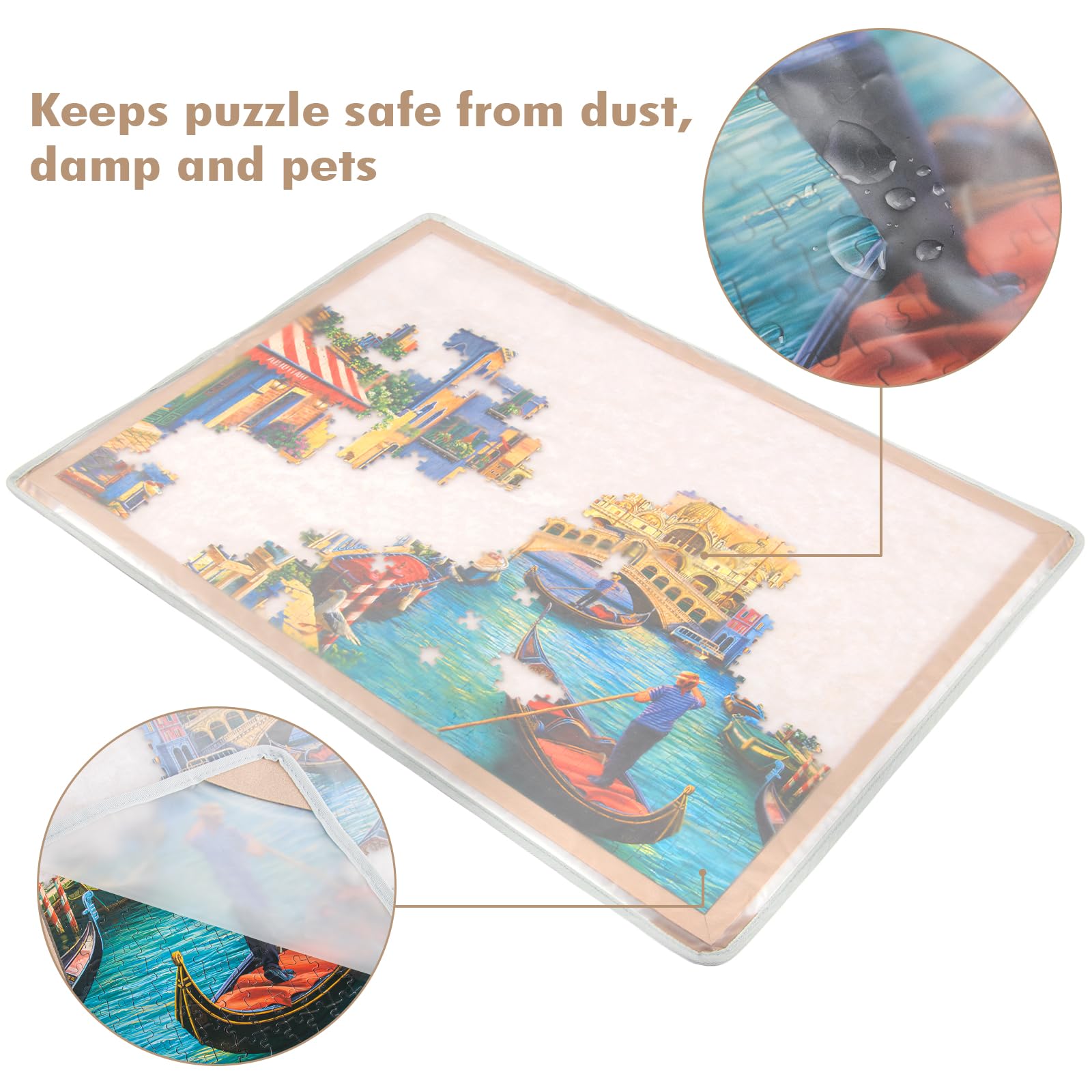 Piecevana puzzle board protective felt cover guards puzzles when not in use