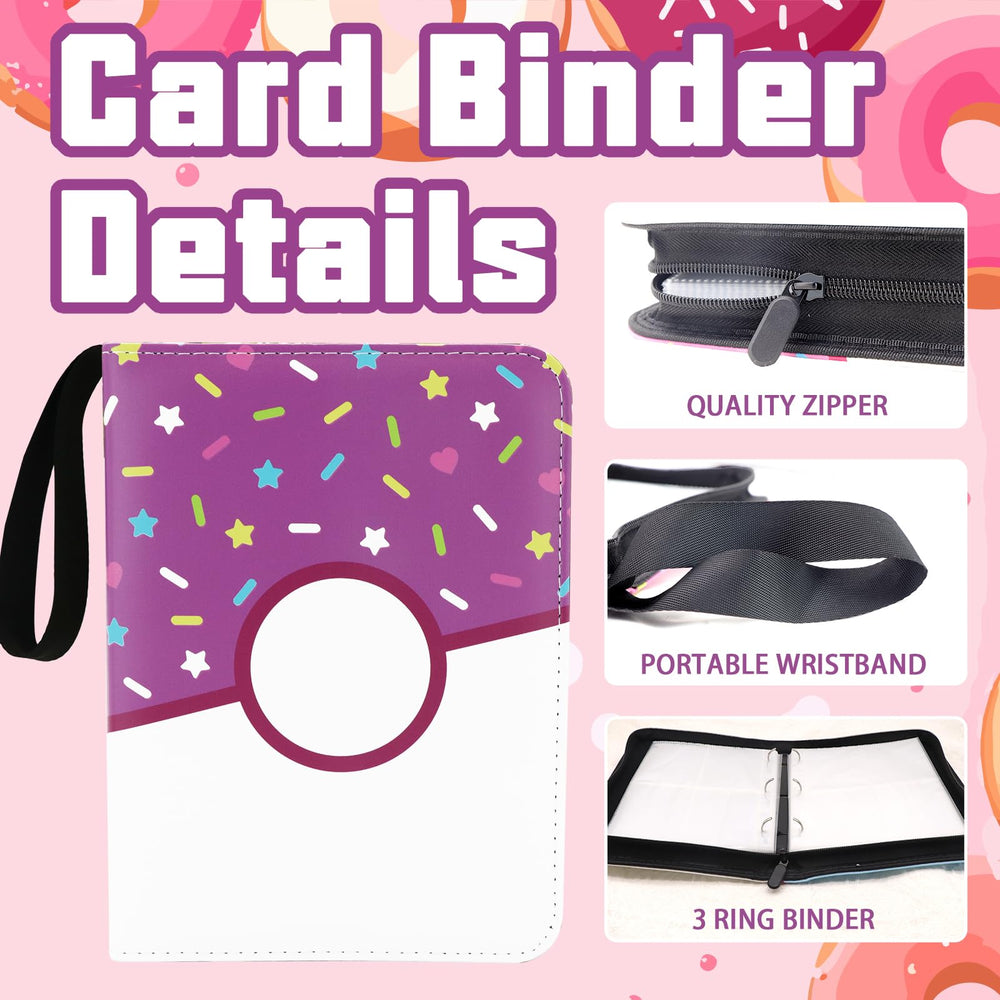 Piefectpie 400-pocket pink binder fits standard trading cards securely.