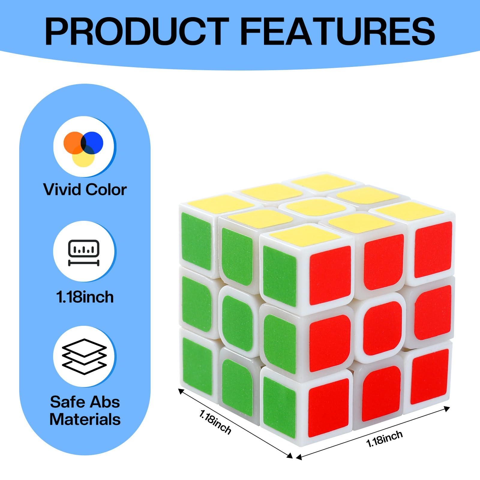 Piegricdiat mini cube side view, durable ABS safety for endless play.