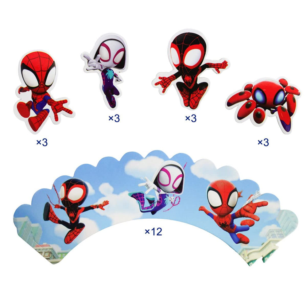 Piegricdiat Spidey wrappers pack for easy cupcake presentation at celebrations
