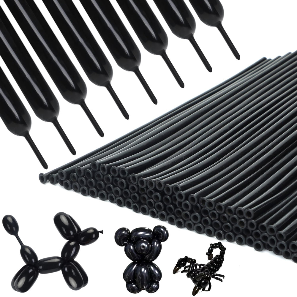 PIGETALE 260 Black Twisting Balloons for animal shapes and eye-catching party decor