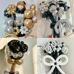 PIGETALE 260 Black Balloons suitable for air or helium and party props