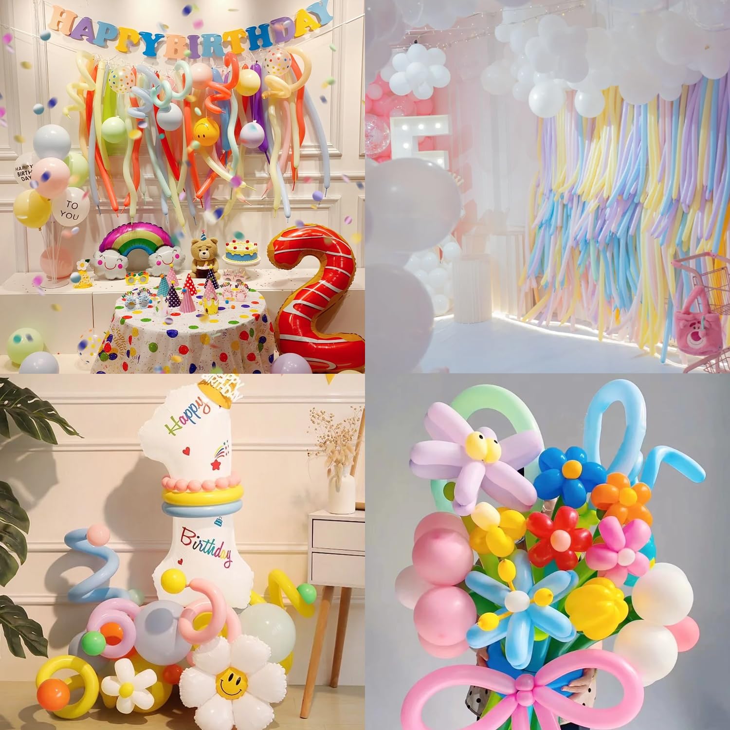 PIGETALE balloon animals set in pastel colors for kids' parties and crafts