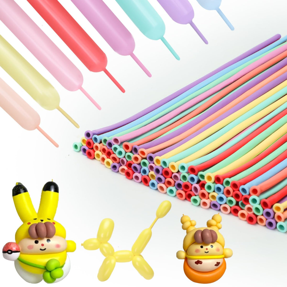 PIGETALE pastel long balloons 260-pack for vibrant balloon garlands and animals