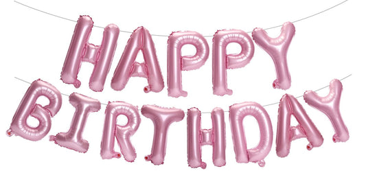 PIGETALE Pink Happy Birthday banner with 16-inch letters for a vibrant party focal point