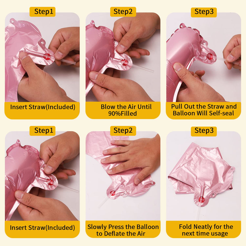 PIGETALE sturdy pink foil balloons stay inflated longer for reuse