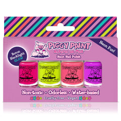 Piggy Paint neon box set bottles show bold colors for playful nail art