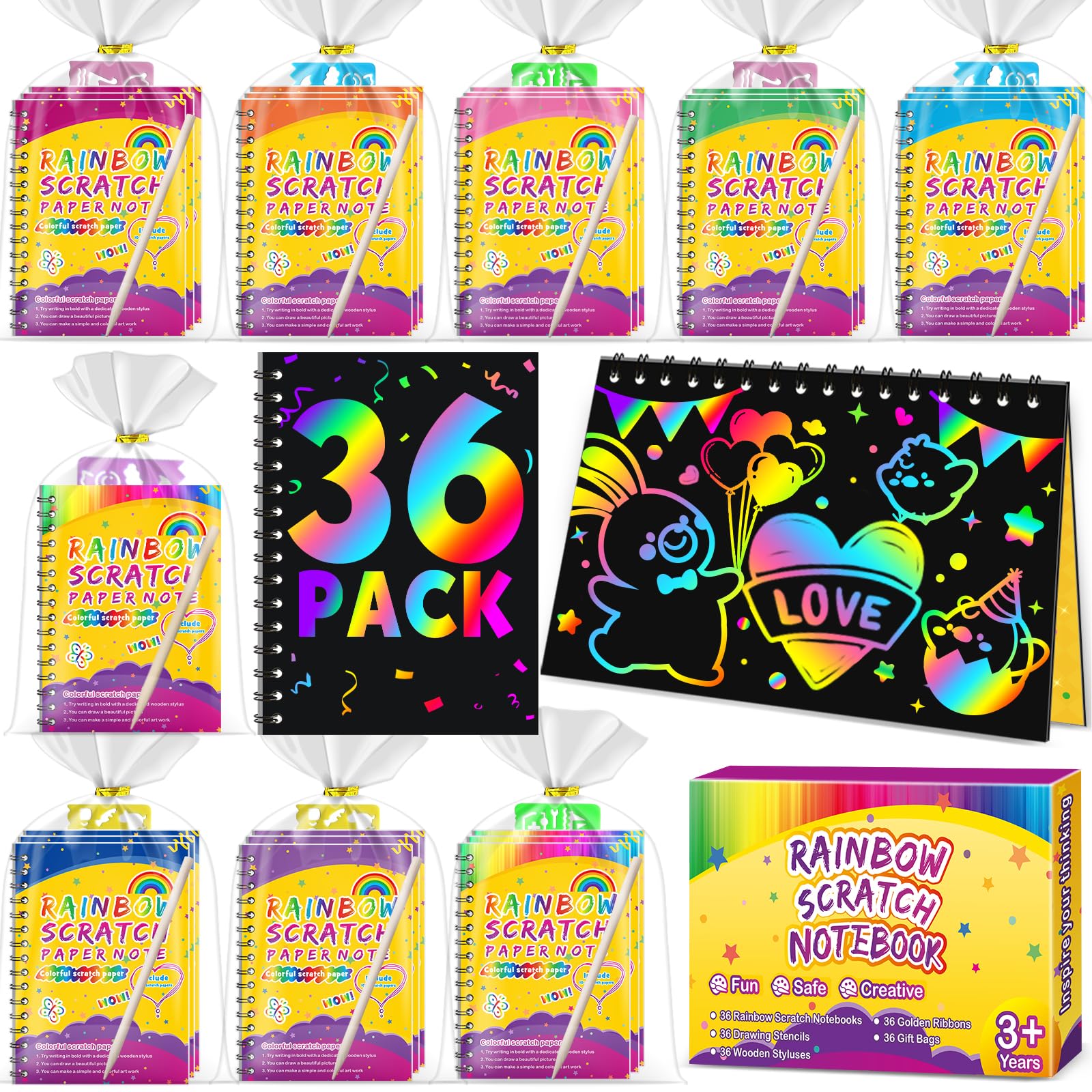 Pigipigi Kids scratch rainbow notebook sparks imaginative play and fine motor skills.