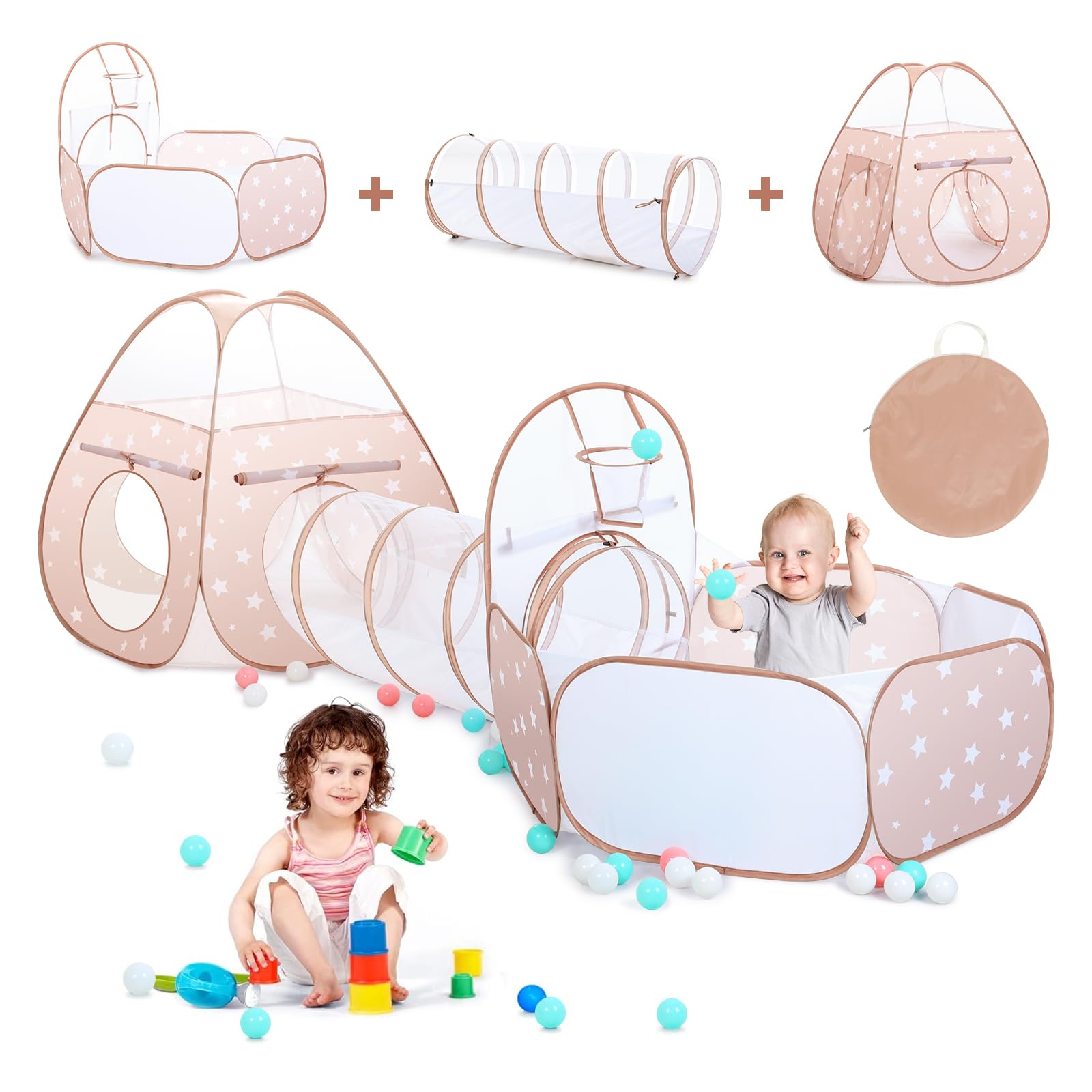 PigPigPen 3-in-1 play tent with spacious indoor play area.