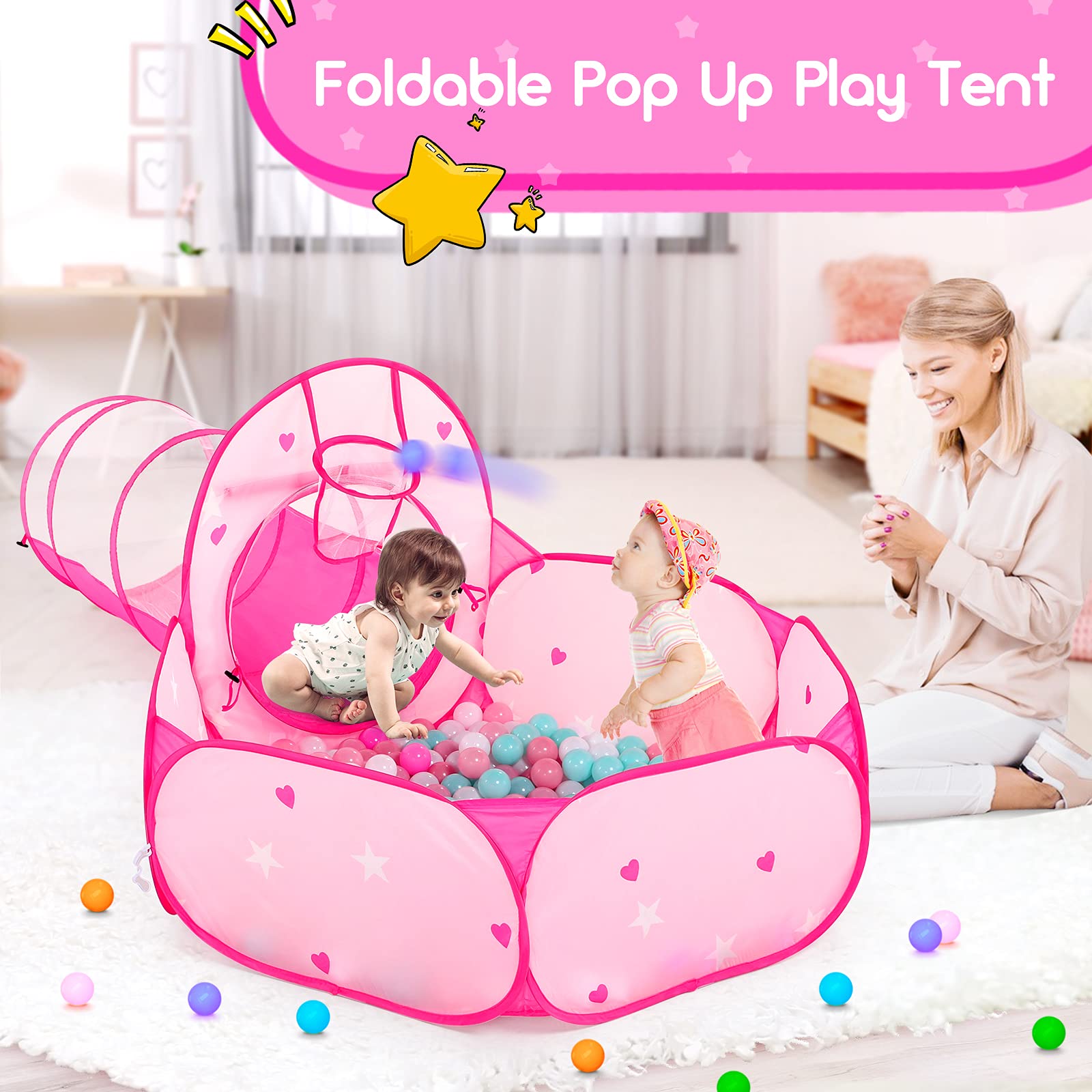 PigPigPen Foldable Kids Playhouse offers portable fun for indoor and outdoor spaces.